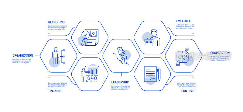 人力资源信息图表模板，元素和图标。简单的矢量信息图设计