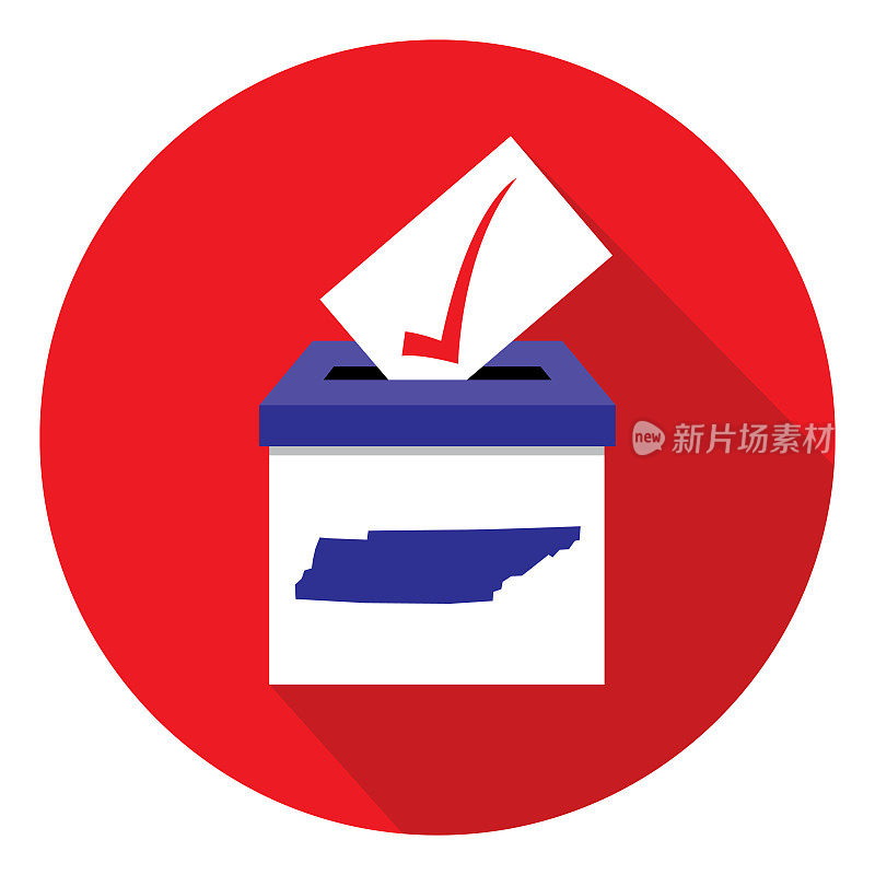 红圈田纳西州投票箱图标