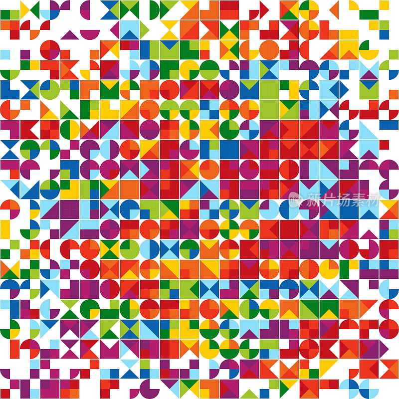 彩虹色抽象几何形状图案294