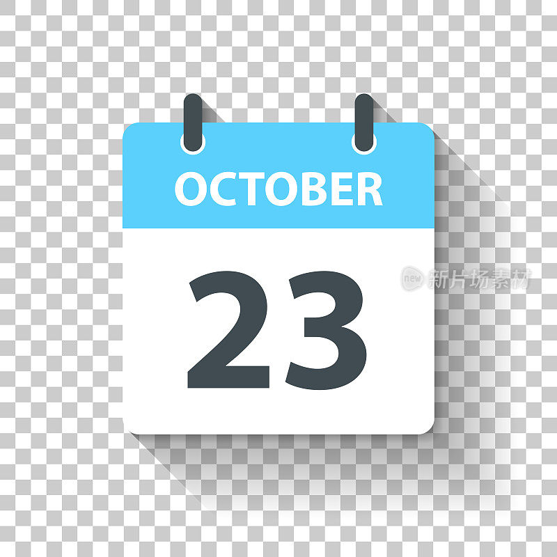 10月23日-平面设计风格的每日日历图标