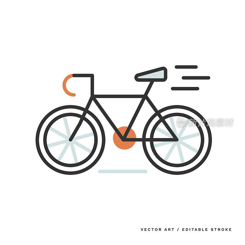 单线图标-自行车