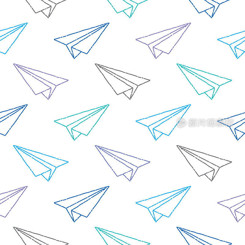 纸飞机涂鸦无缝模式