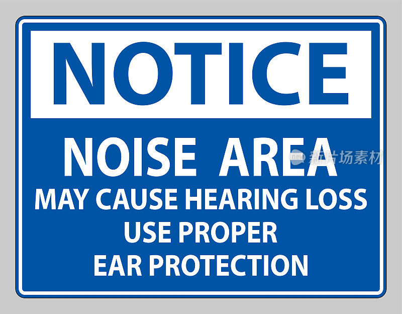 注意标志噪音区域可能导致听力损失使用适当的耳保护
