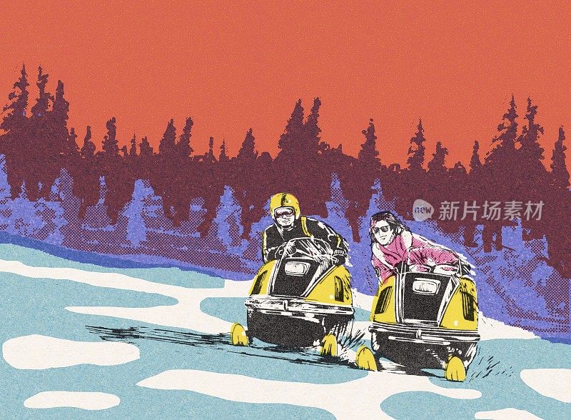 两个雪山汽车