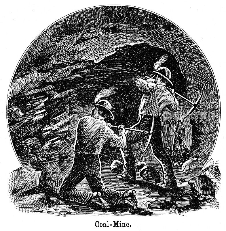 煤矿工人雕刻1882年