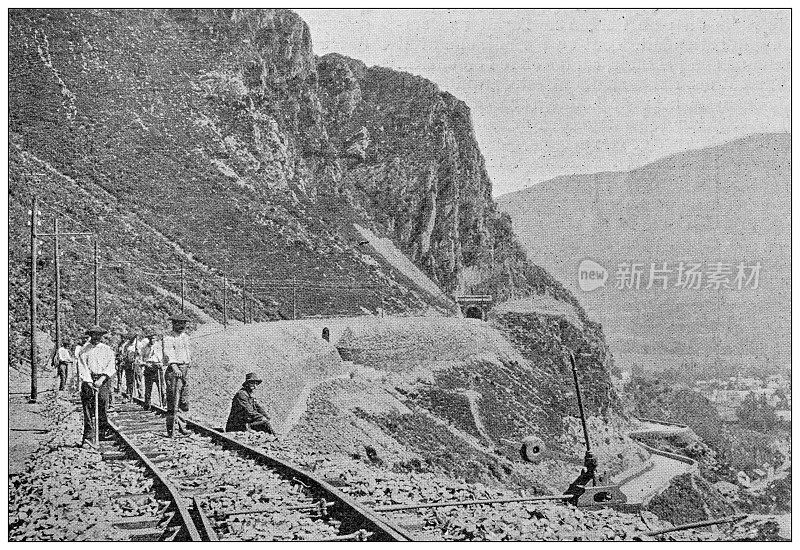 古色古香的图片:Pierrefitte山谷的铁路隧道