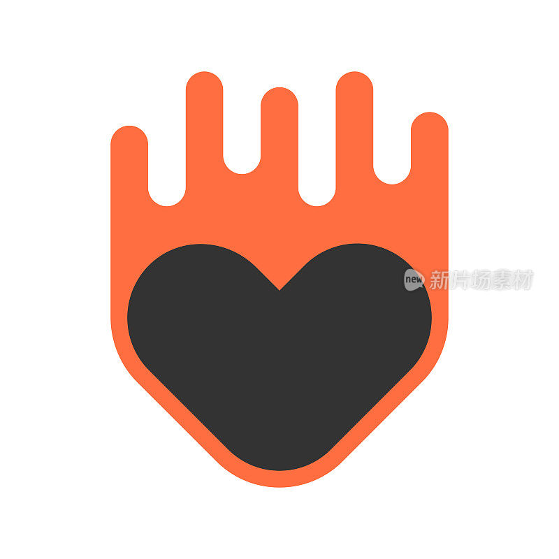 火上的心图标设计