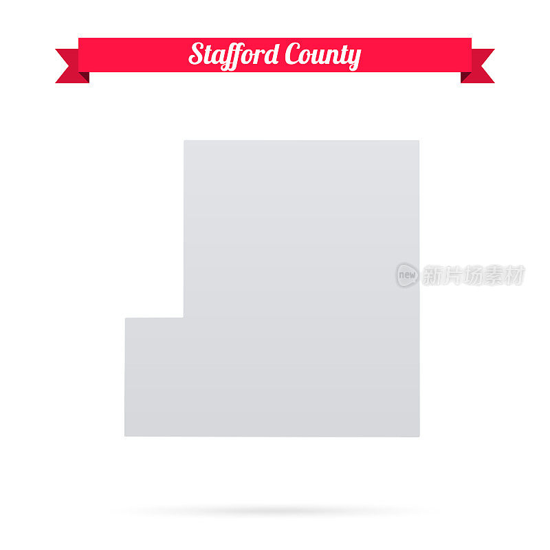 堪萨斯州斯塔福德县。白底红旗地图