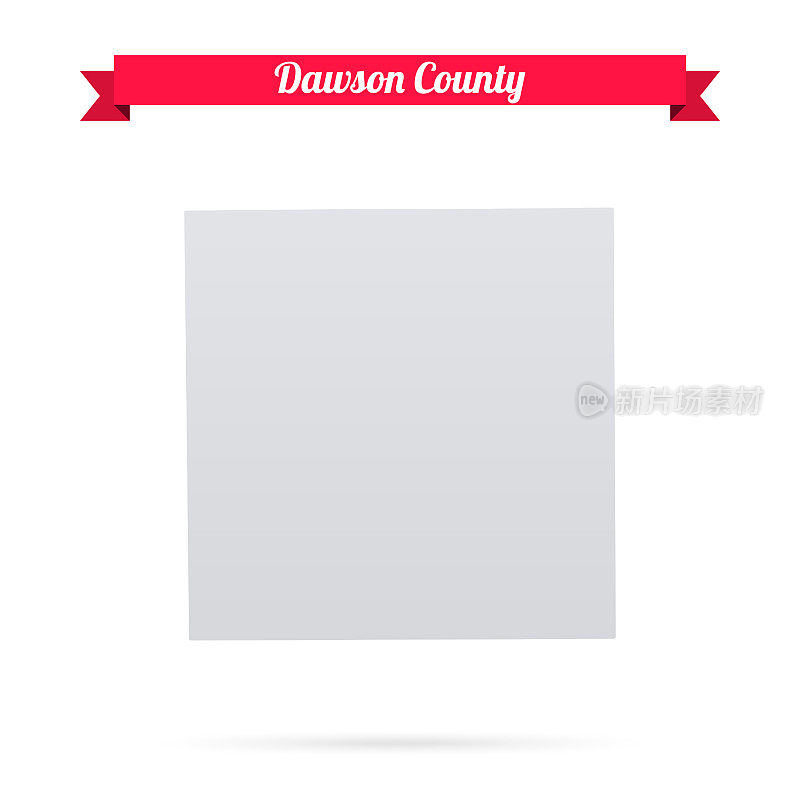 道森县，德克萨斯州。白底红旗地图