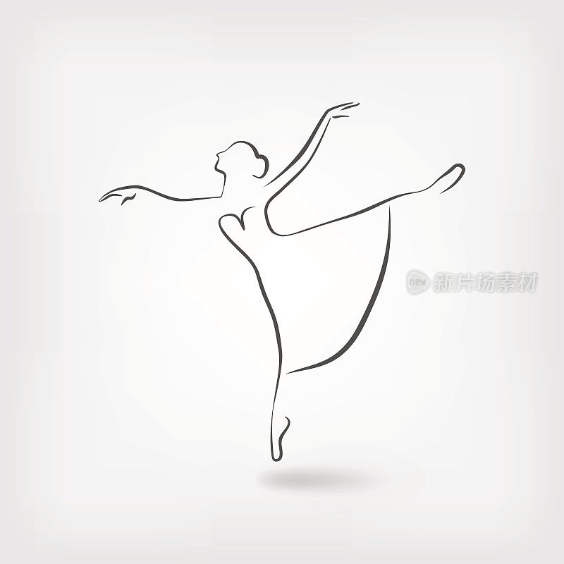 素描芭蕾舞舞蹈室符号