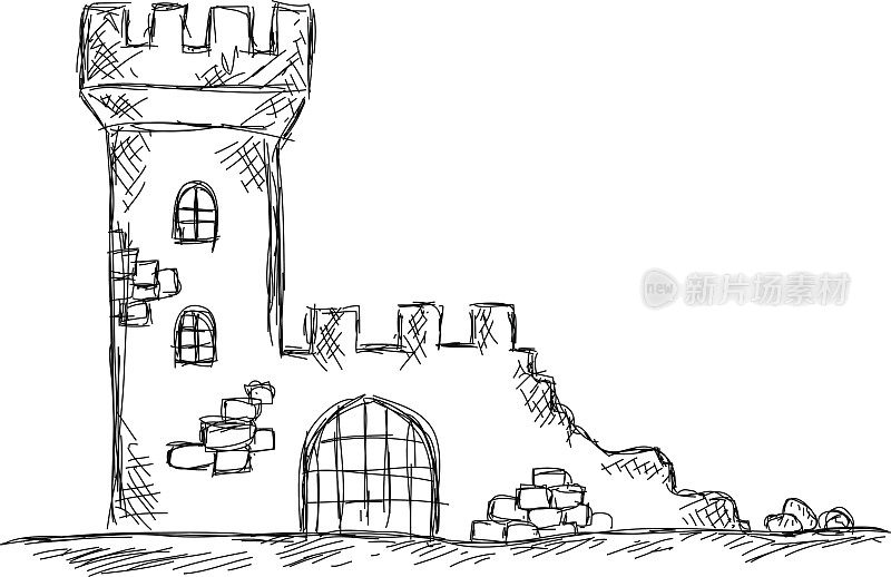 城堡废墟图