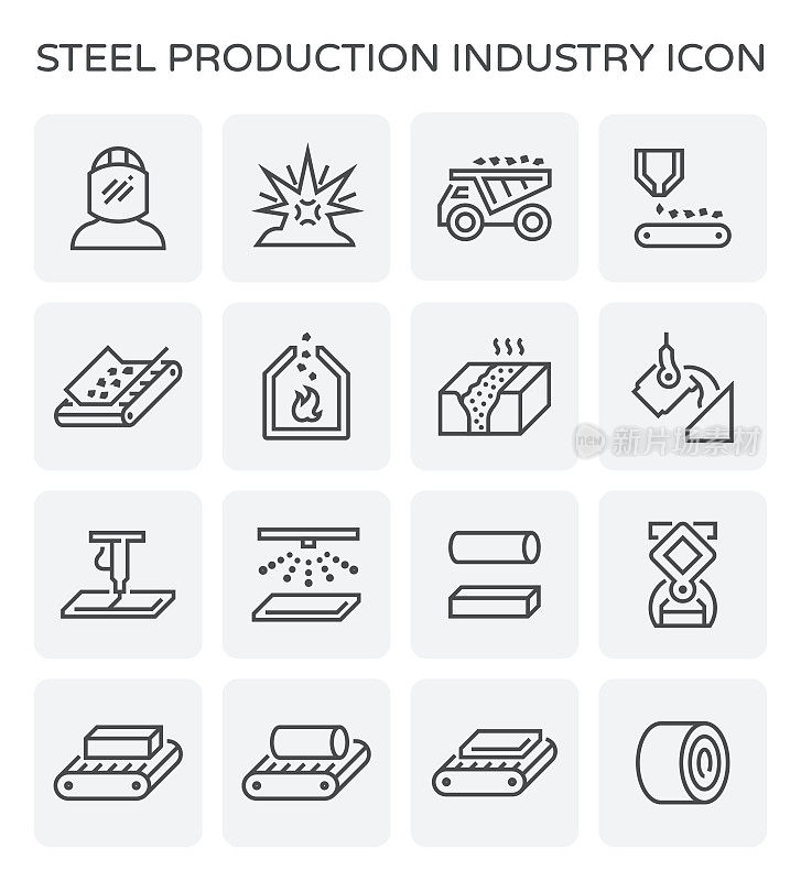 钢铁生产的图标