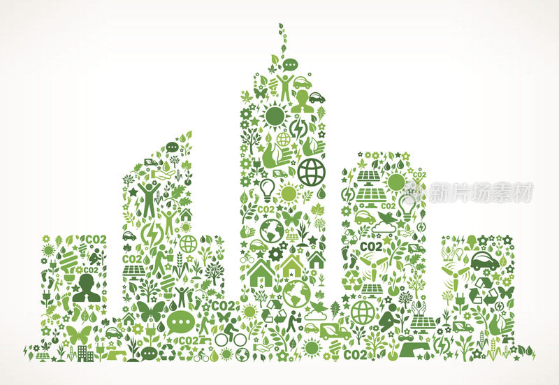 城市建筑环境保护与自然界面图标图案