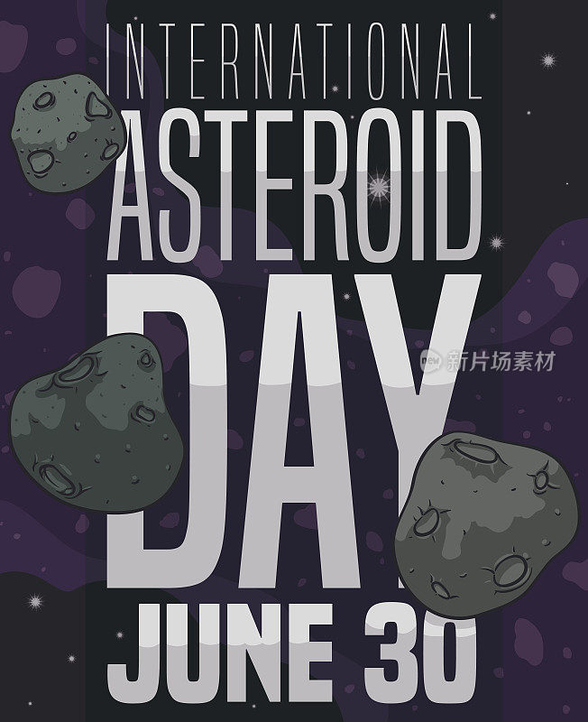 在国际小行星日小行星绕空间运行