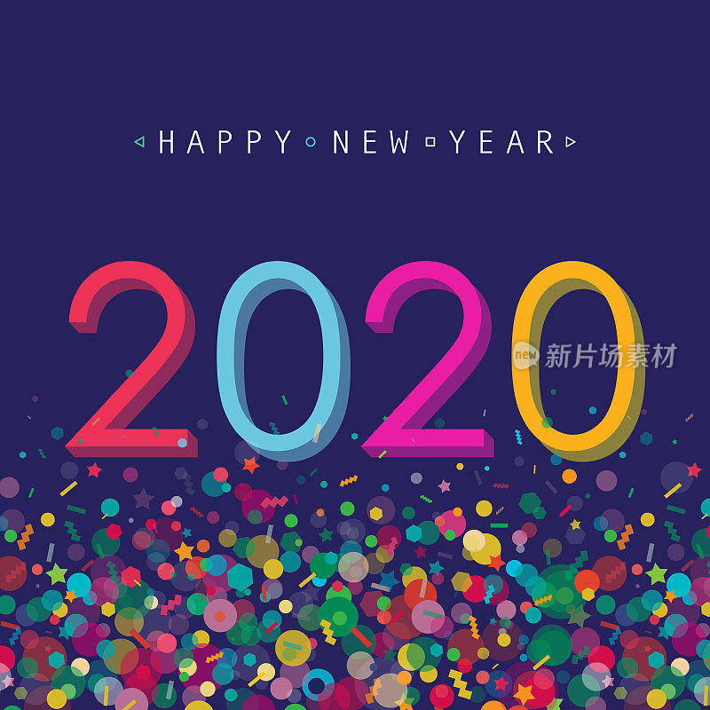 五彩缤纷的广场迎接2019年新年