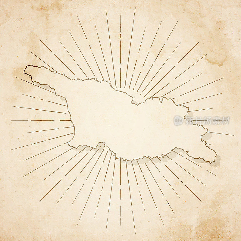 乔治亚地图在复古风格-旧纹理纸