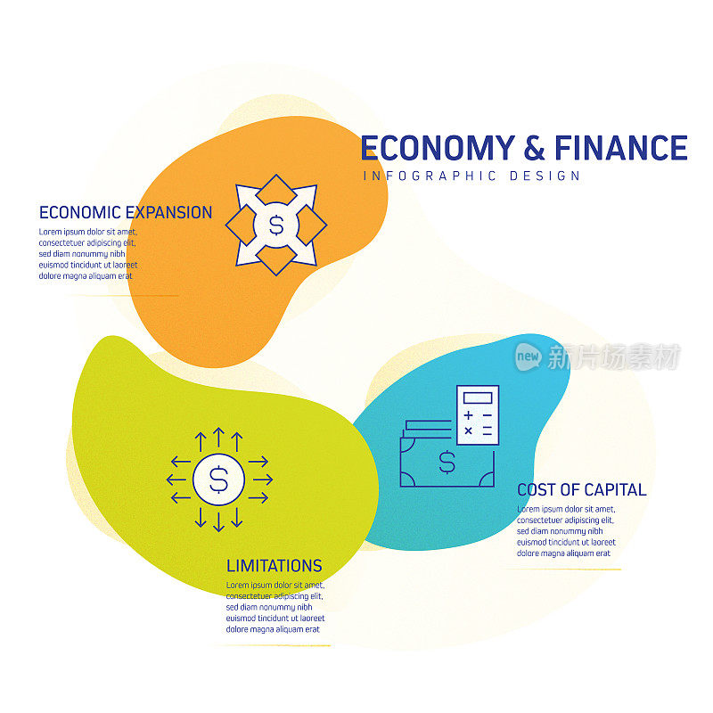 经济和金融概念信息图模板，元素和图标。简单的矢量信息图设计