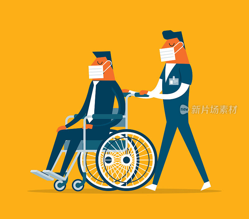 轮椅-男性病人