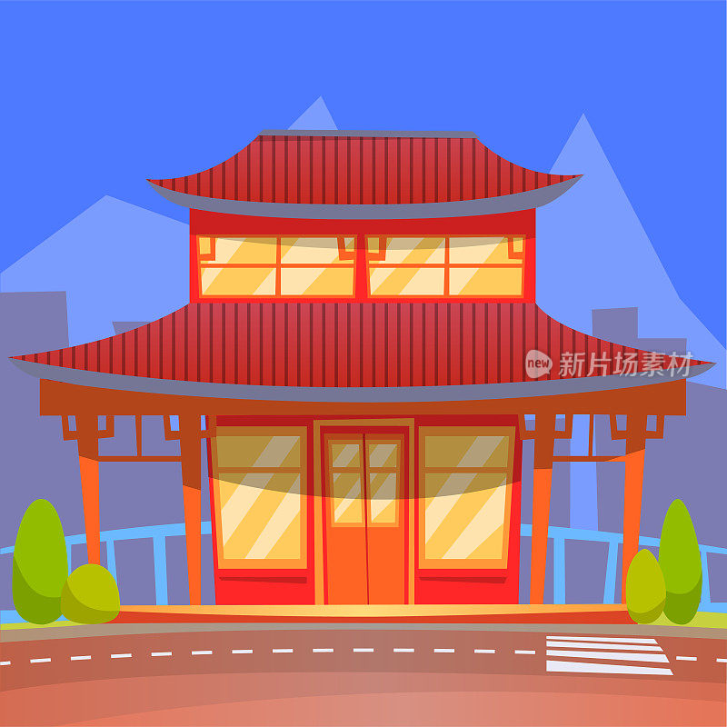 中式或日式餐厅东方风格