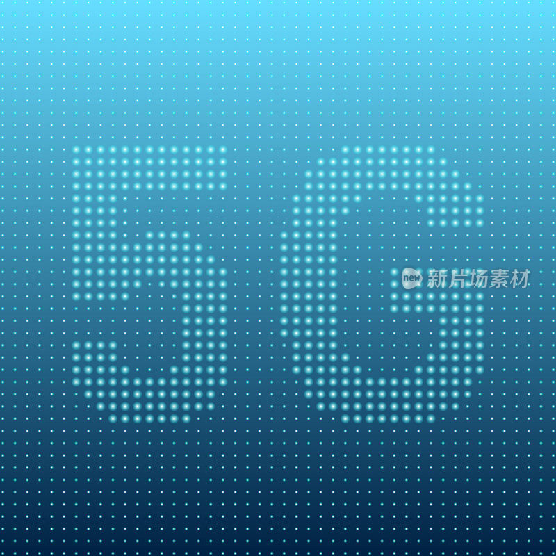 由现代抽象发光点构成的5G文本