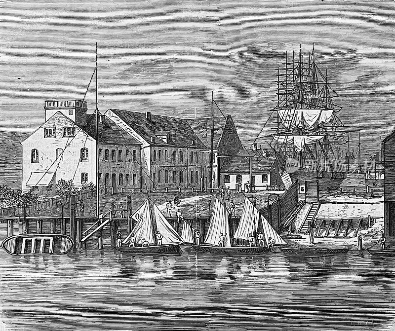 汉堡，水手学校，码头和建筑