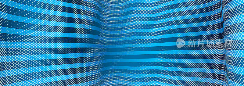 三维抽象蓝色背景，点纹理与线向量设计，技术主题，透视空间点流，大数据，纳米技术。