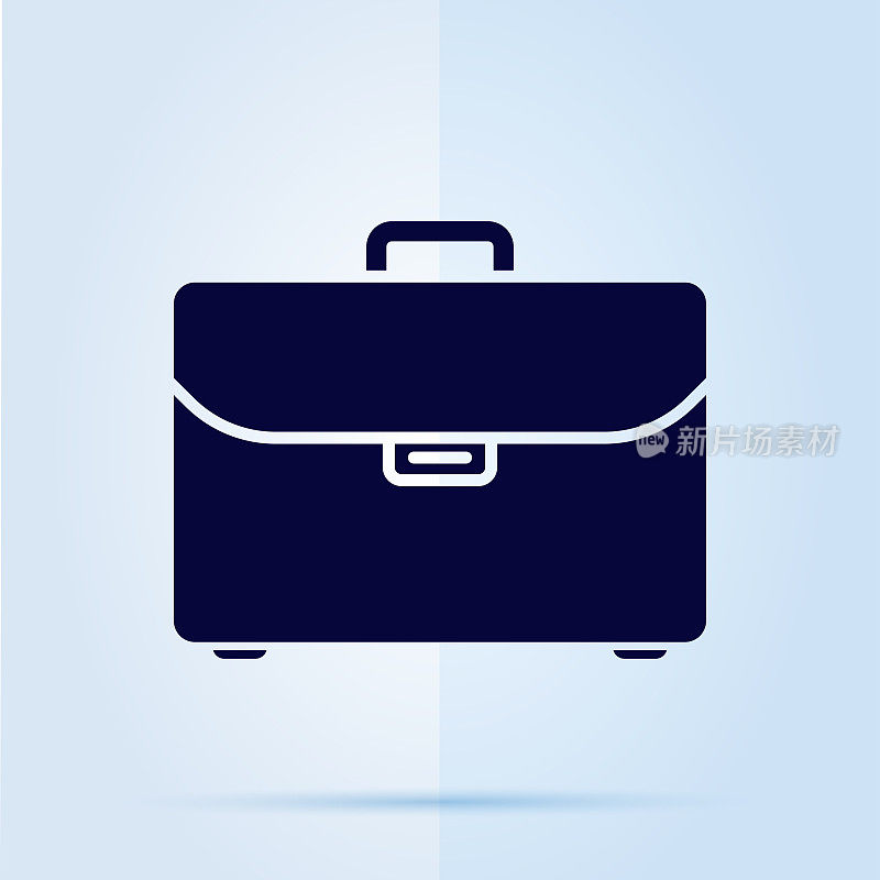 手提箱和公文包图标在蓝色背景。