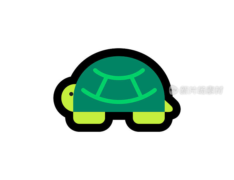 海龟矢量图标。乌龟表情插画。孤立的乌龟矢量表情符号