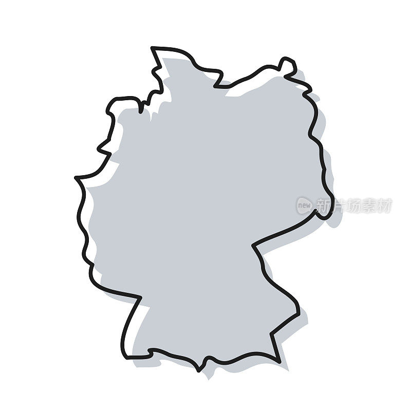 德国地图手绘在白色背景-时尚的设计