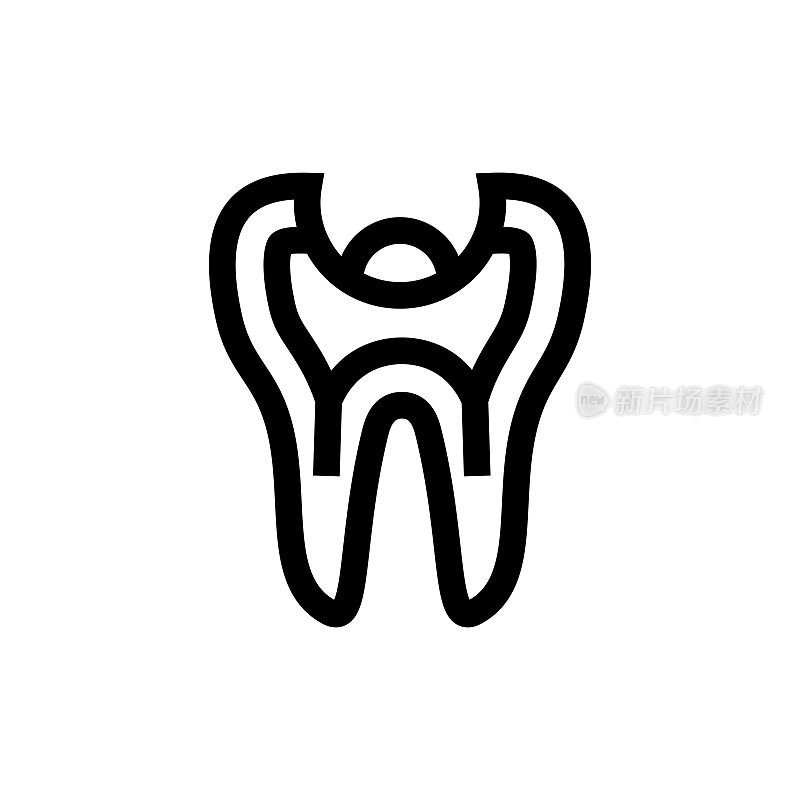 根管手术线图标，设计，像素完美，可编辑笔画。标志、标志、符号。采购产品牙齿清洁，医生，手术，牙科，健康，牙医，护理，种植。