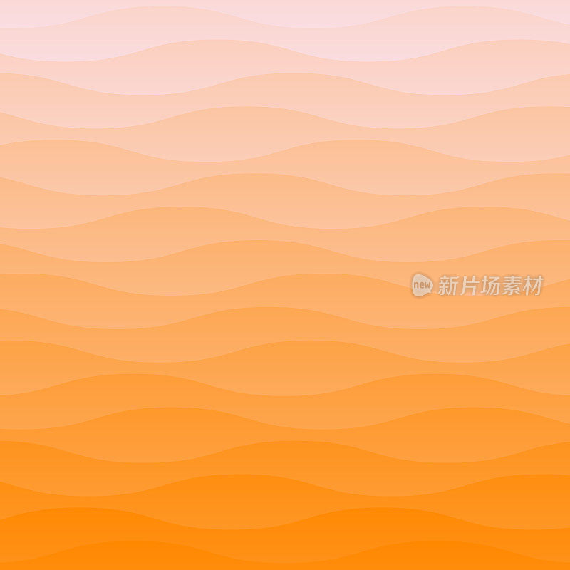 新潮的几何背景与橙色抽象波浪