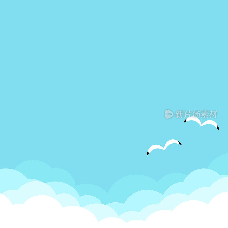 蓝天和海鸥的背景