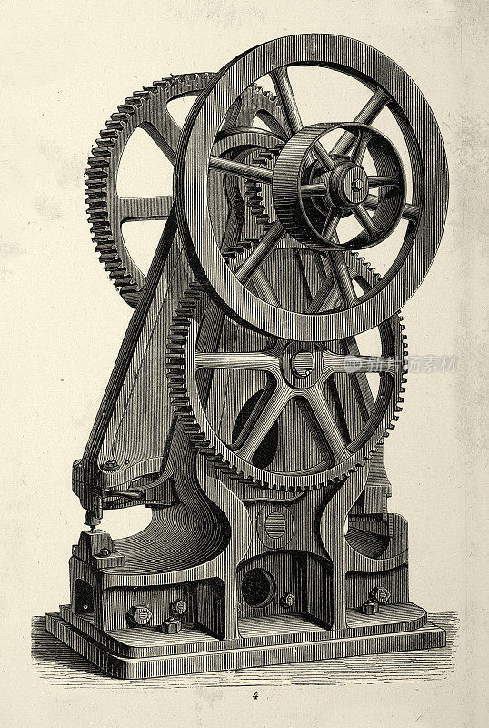 维多利亚时代工业机械，旋转杠杆剪刀，19世纪70年代