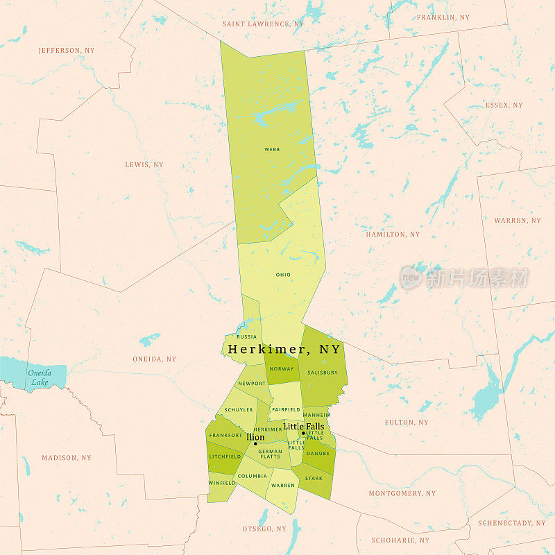 纽约赫基莫矢量地图绿色
