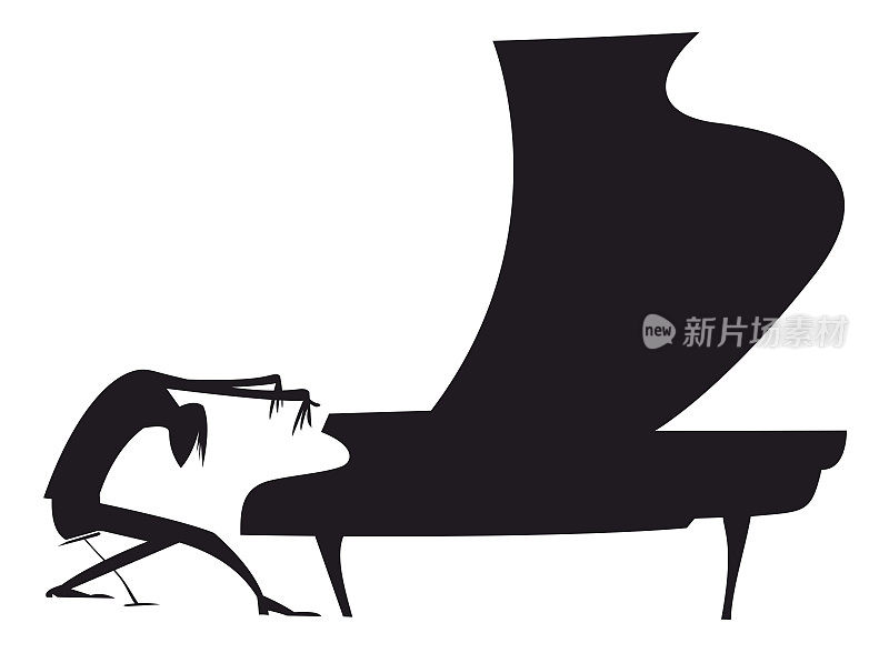 钢琴家程式化的插图