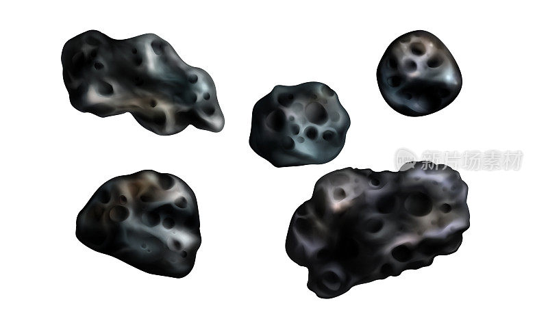 石头的小行星。流星或太空巨石或岩石