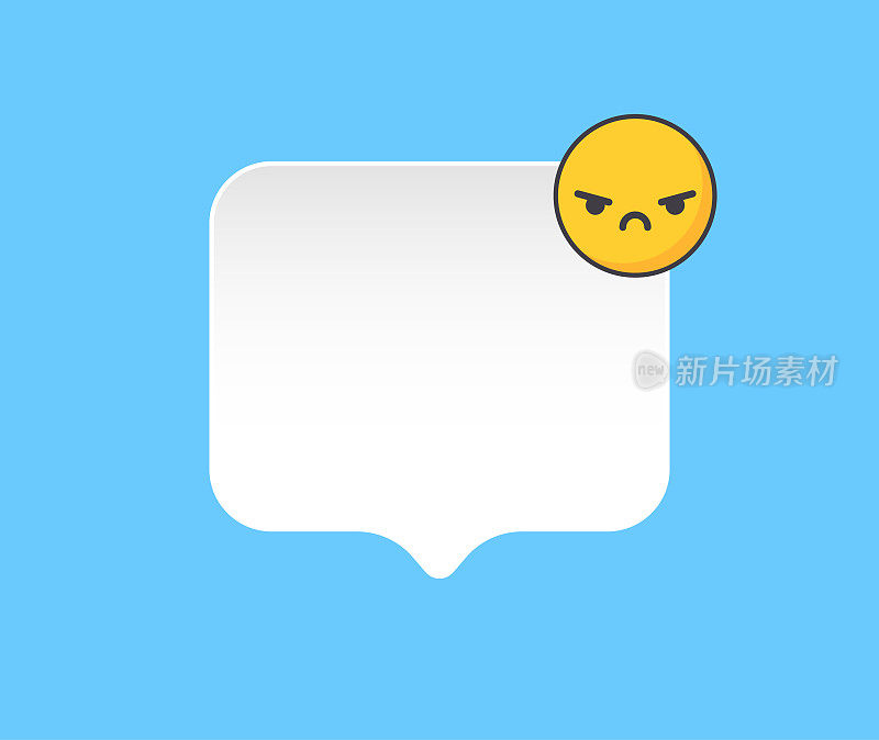 可爱的表情符号在讲话或思想泡沫