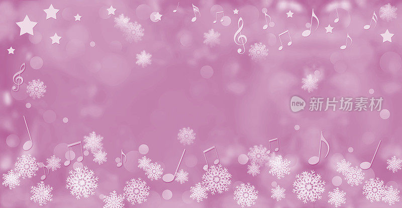 音乐和雪景水晶模糊雪景背景插画