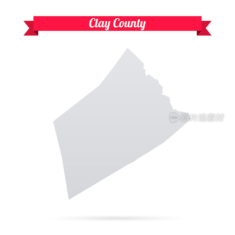 克莱县，西弗吉尼亚州。白底红旗地图