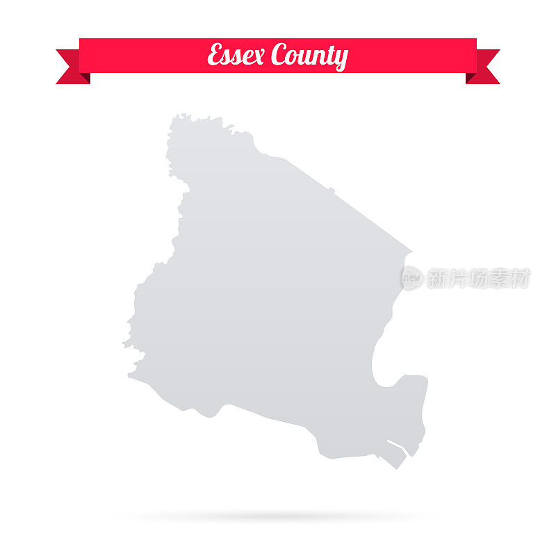 埃塞克斯县，新泽西。白底红旗地图