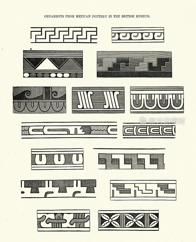 古墨西哥陶器的装饰品和图案，装饰艺术史