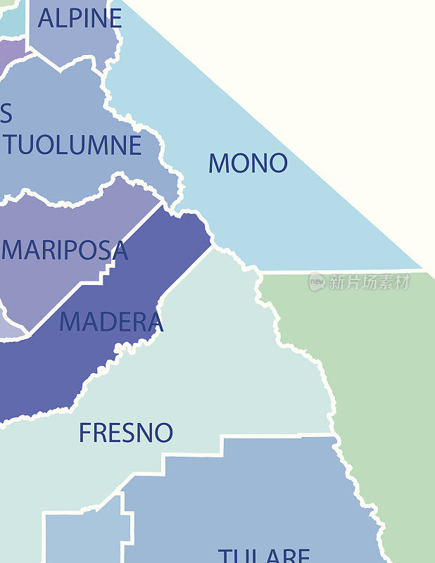 加州地图与县和活动和社区援助图标