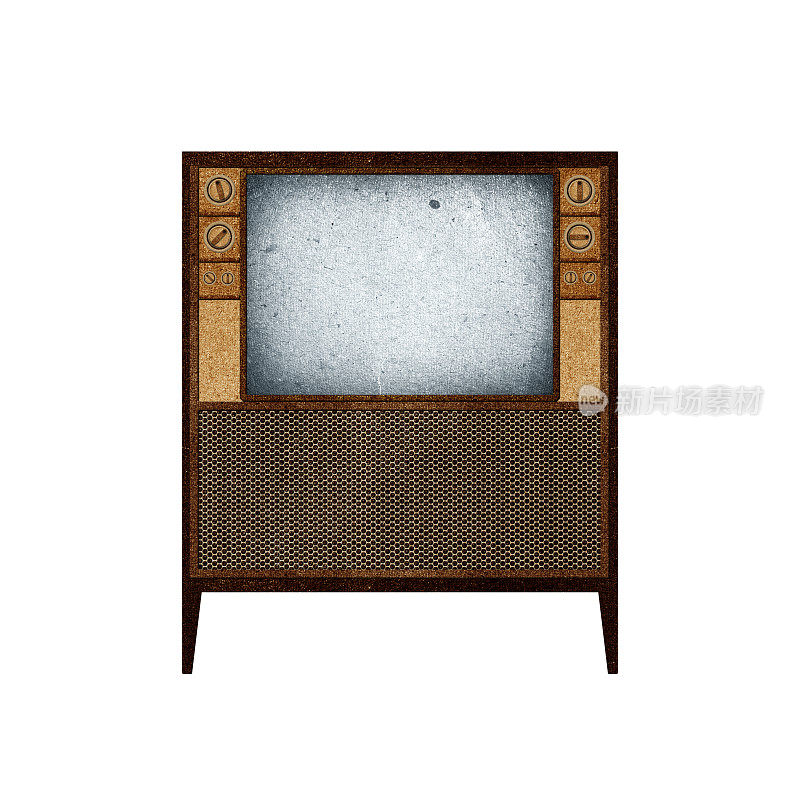老式电视再生纸上的白色背景