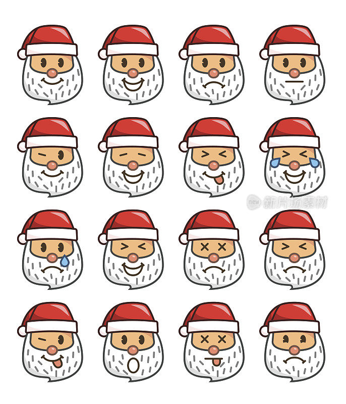 圣诞老人表情包。圣诞老人Emoji