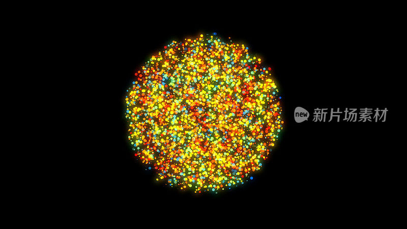 彩色颗粒球体。抽象的数字背景