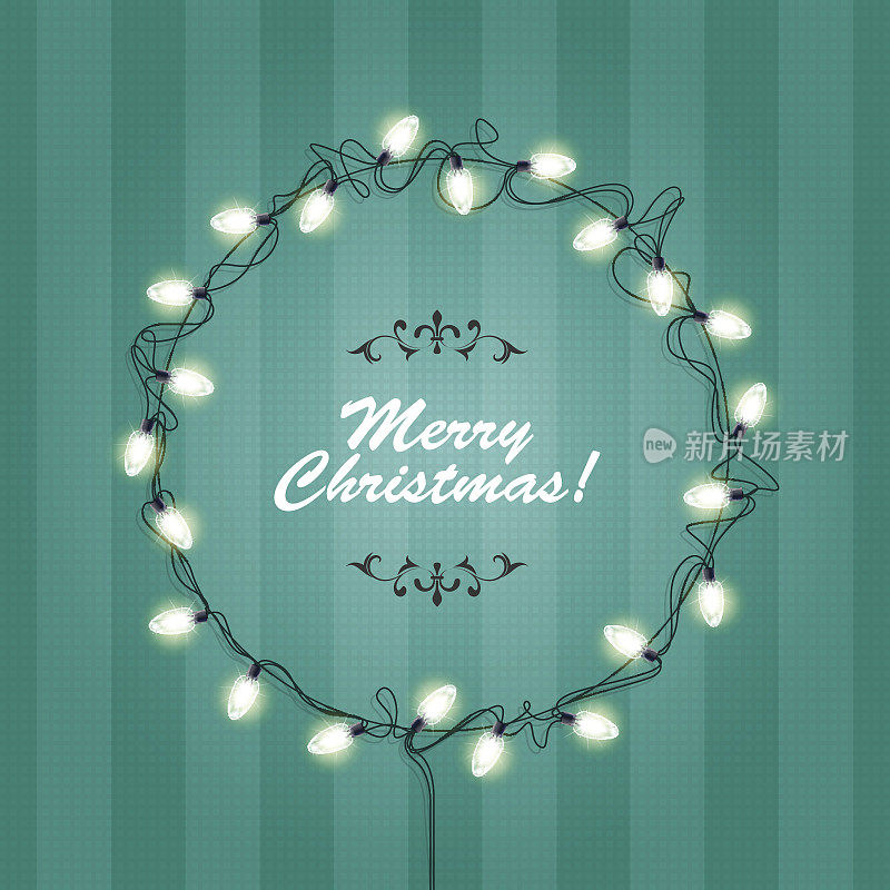 圣诞灯花环框架-圆圆的节日灯花环