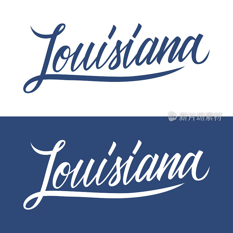 手写的美国州名路易斯安那。书法元素为您的设计。