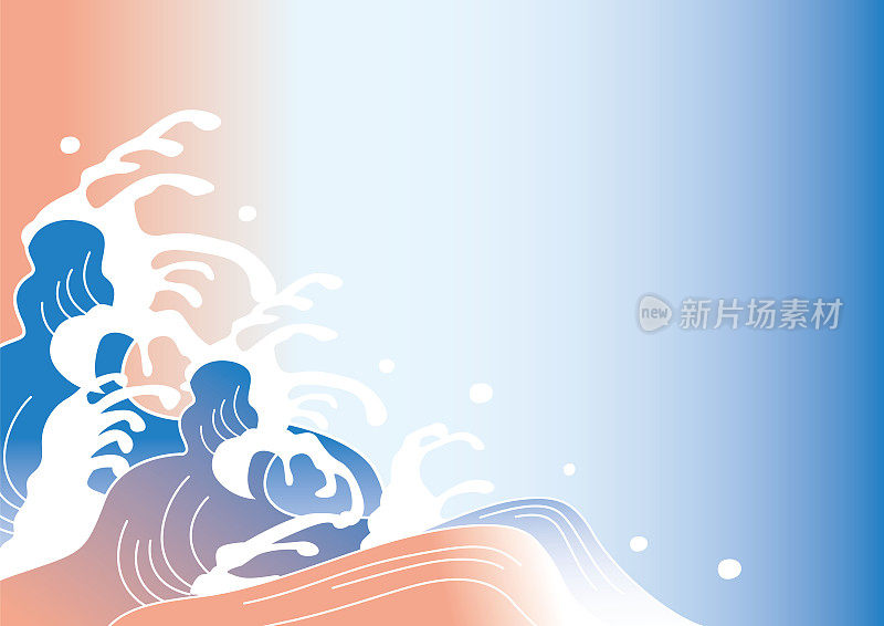 这是一幅用日本图像绘制的波浪图