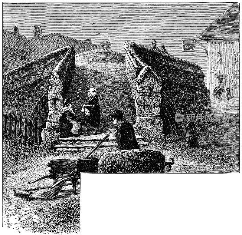 英国克劳兰的三一桥――19世纪