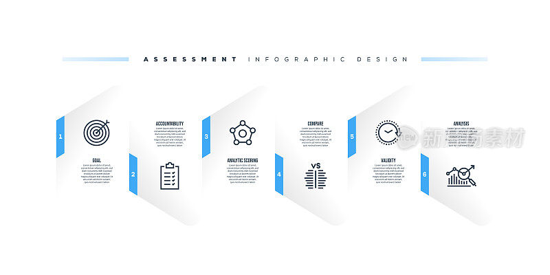 信息图表设计模板与评估关键字和图标